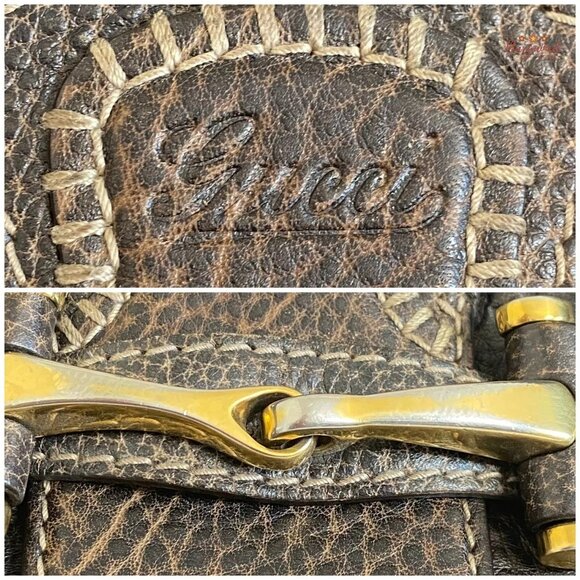 Authentic GUCCI Dark Brown Guccissima Leather New Pelham Large Shoulder Bag - Picture 3 of 15